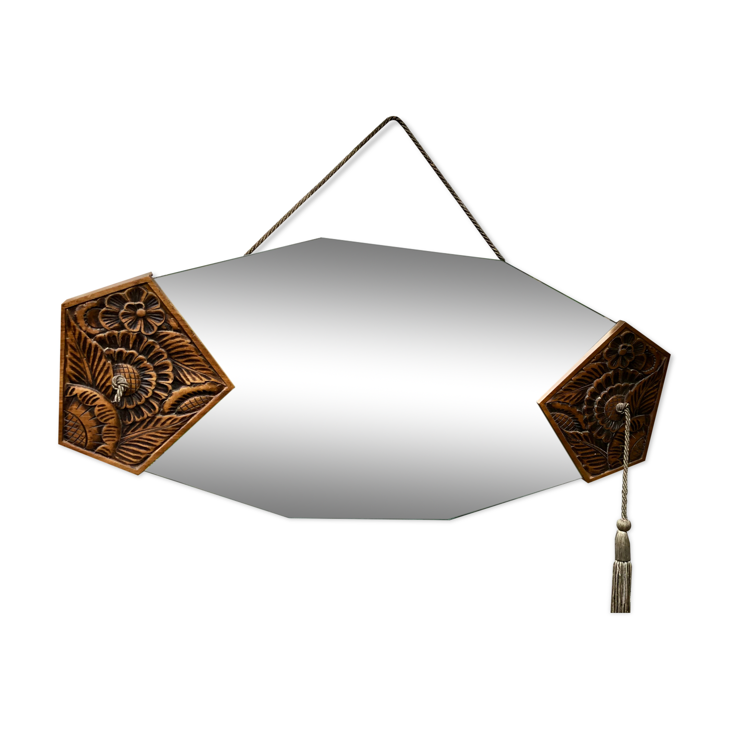 Hexagonal art deco mirror, 100x50 cm