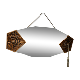 Hexagonal art deco mirror, 100x50 cm