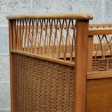 70s rattan and wood children's bed