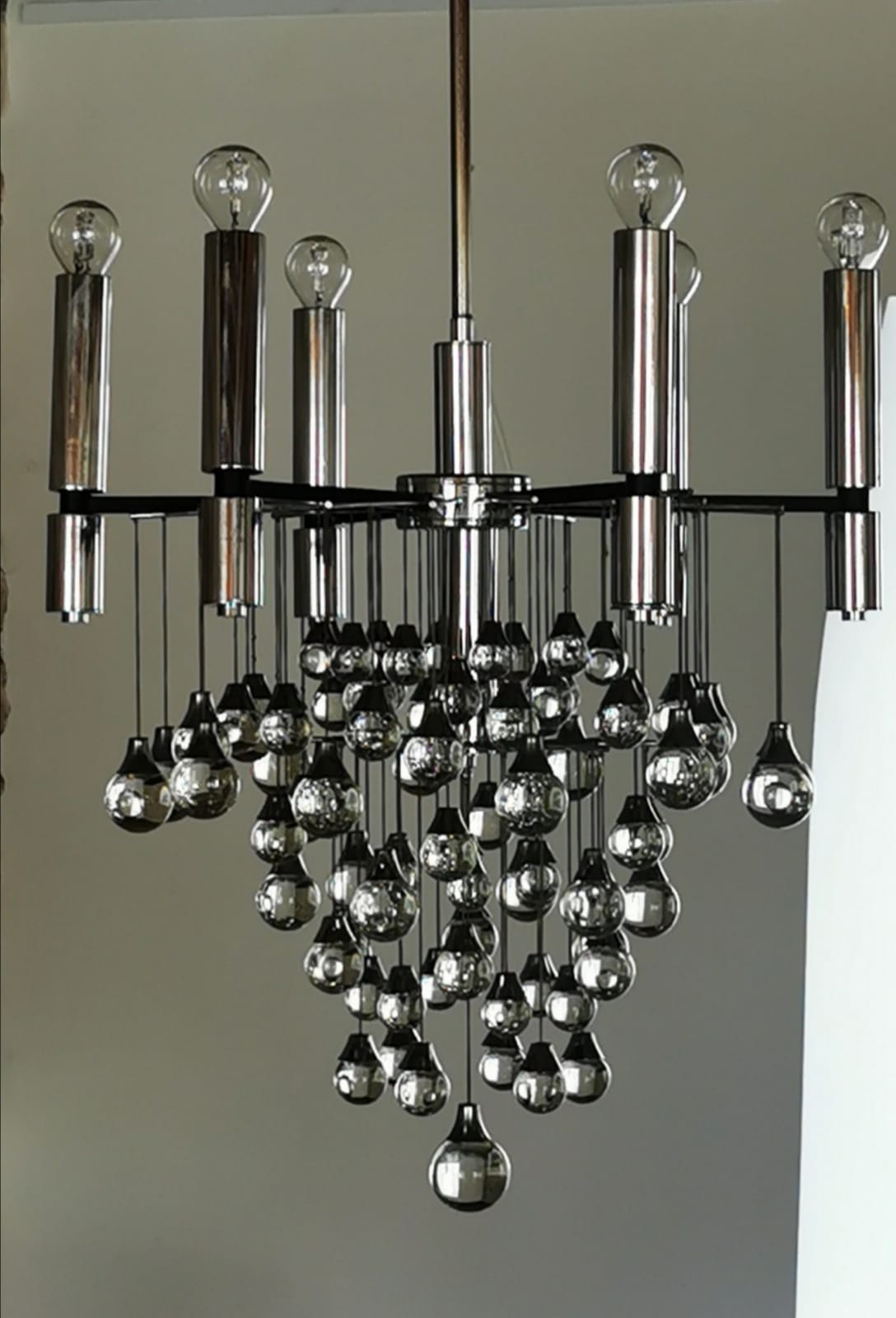 Murano 79-drop glass chandelier, circa 1965