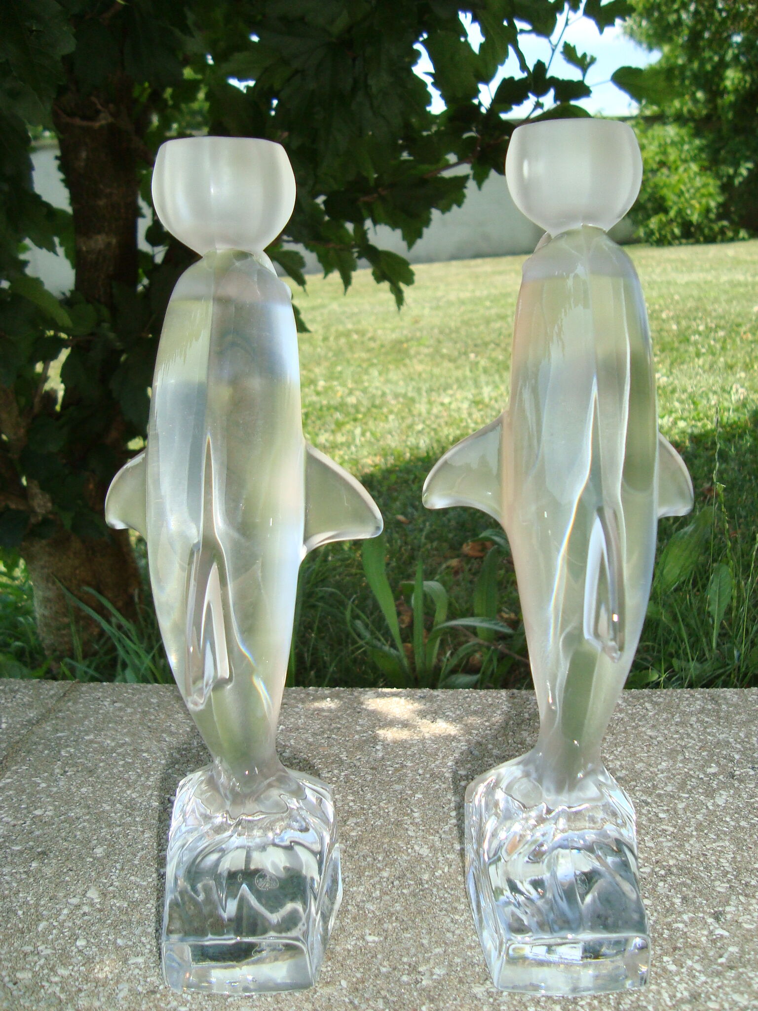 Pair of dolphins royal crystals made in france