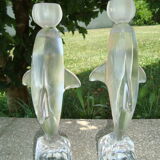 Pair of dolphins royal crystals made in france
