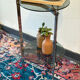 Chromed side table and double shelves