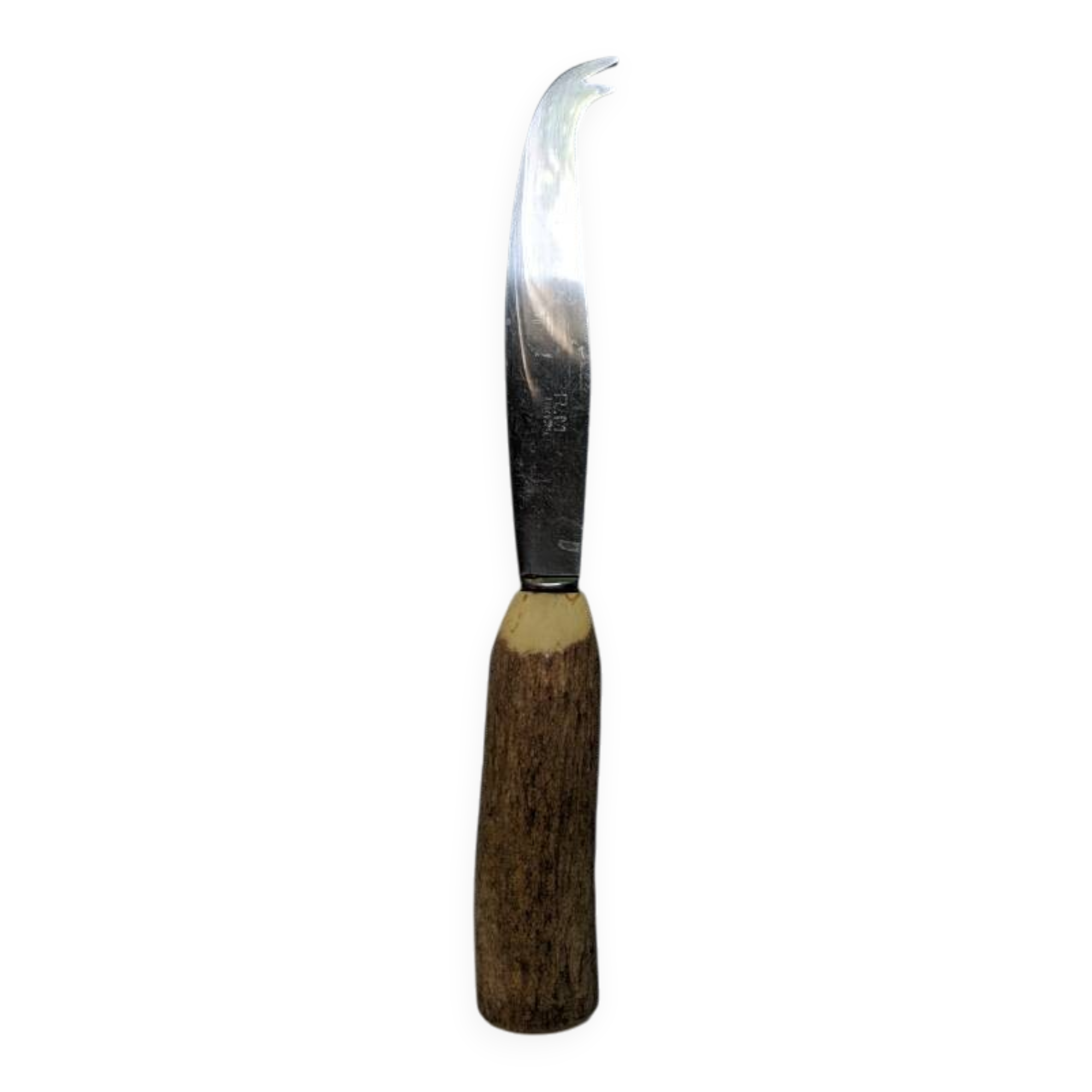 Vintage cheese knife with wood effect handle and country decor