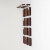 Rosewood wall coat rack with 14 hooks and a hat shelf, 1960s