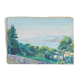 Tableau peinture huile sur toile bord de mer impressioniste
