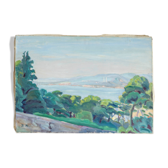 Painting painting Oil on canvas, seaside, impressionist