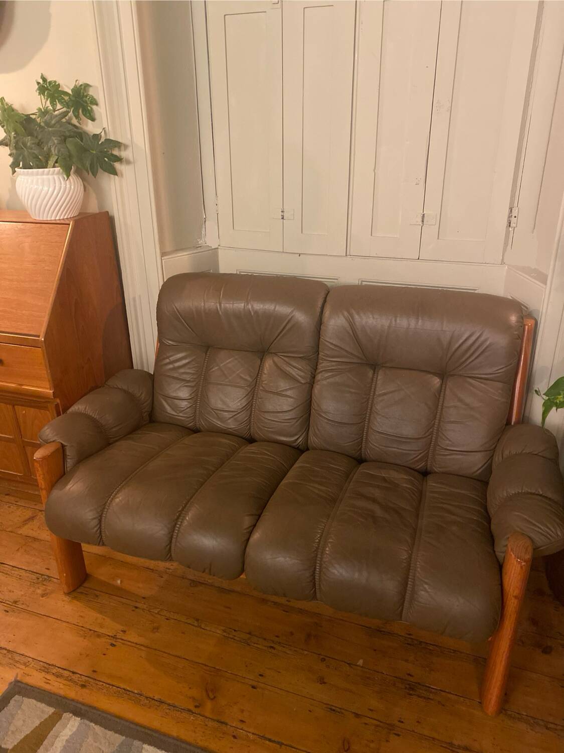 Canapé en cuir du milieu du siècle Ekornes 'Montana'