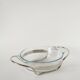 Large glass and silver-plated salad bowl, 1950