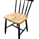 Vintage set of four -bar chair made of black lacquered wood - 1960s