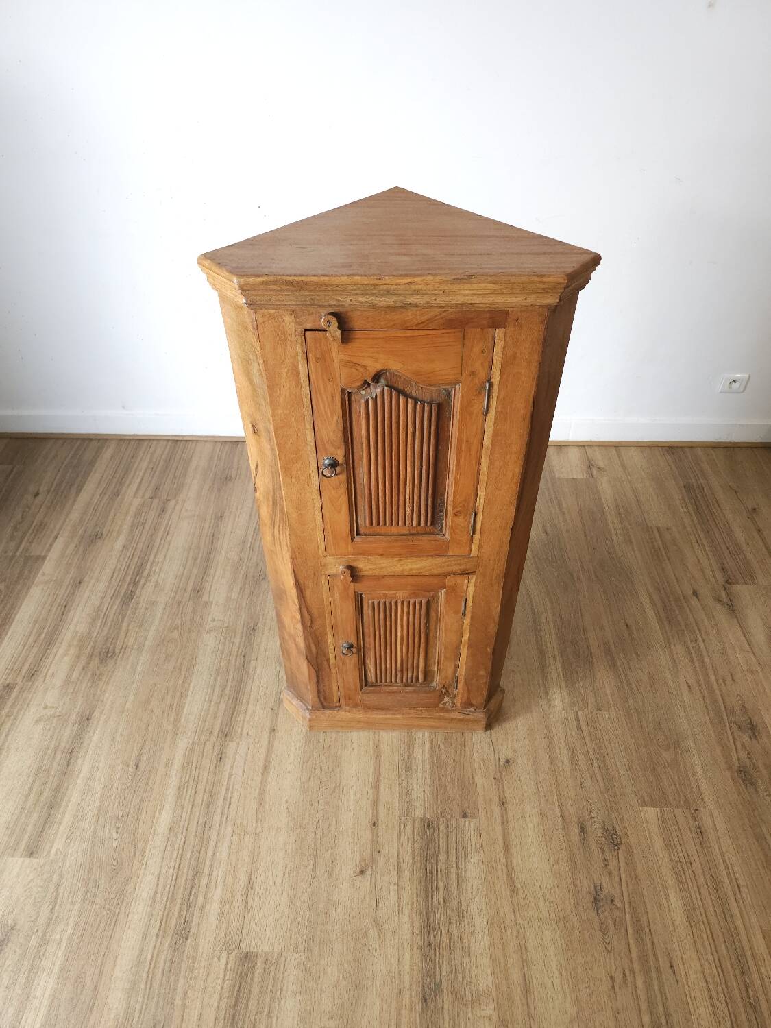 Rustic low corner unit, French artisanal work