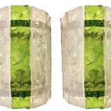 Pair of Murano glass wall lights Abano Poli by Poliarte, Italy 1970
