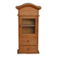 Vintage wooden shelf with drawers and wire mesh door