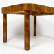 Table extensible Art Déco moderniste en noyer 1930–1944