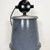 Grey enamel industrial factory lamp from Elektrosvit, 1960s