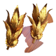 Pair of gold leaf sconces