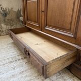 Old XL Napoleonic oak glass bookcase, 19th century