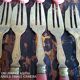 9 brass cake forks - vintage Bakelite handle