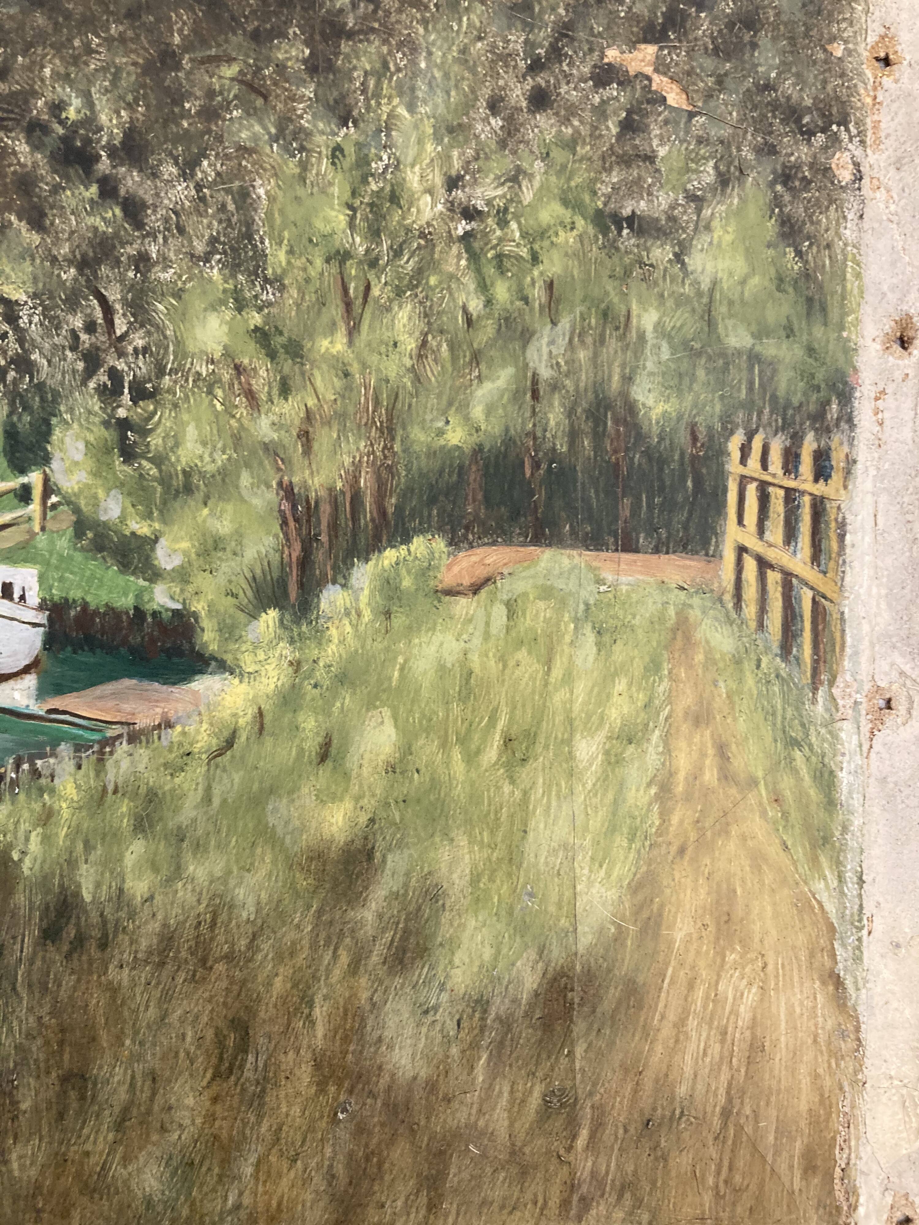 Landscape in oil on canvas signed