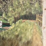 Landscape in oil on canvas signed