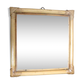 Miroir rotin carré 31x31cm