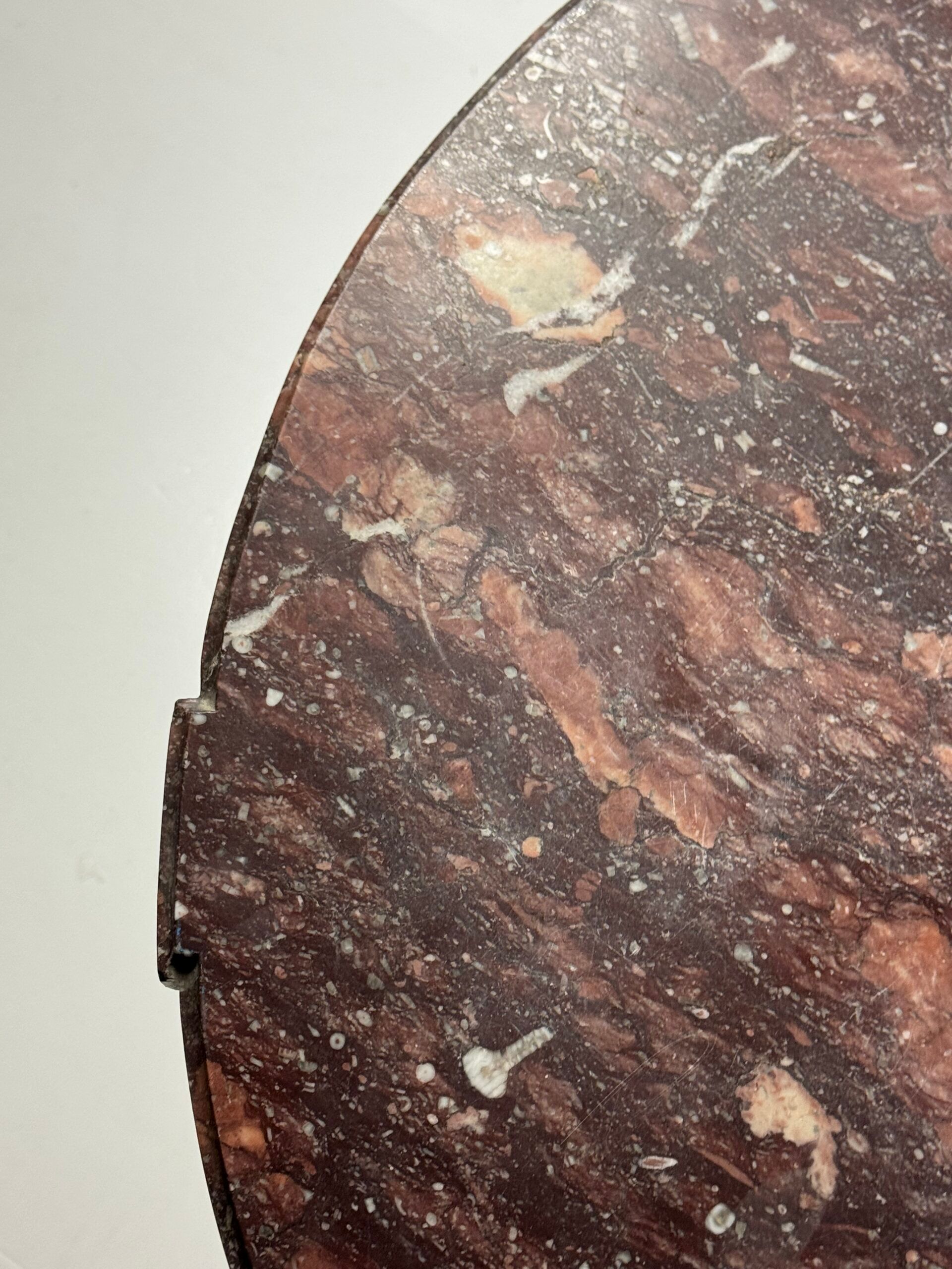 Table de café guéridon en marbre rouge du 19ème siècle