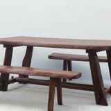 Rustic table and benches 60/70
