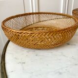 Trio of nesting baskets in woven wicker from the 70s