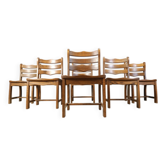Vintage brutalist dining chairs, 1960s