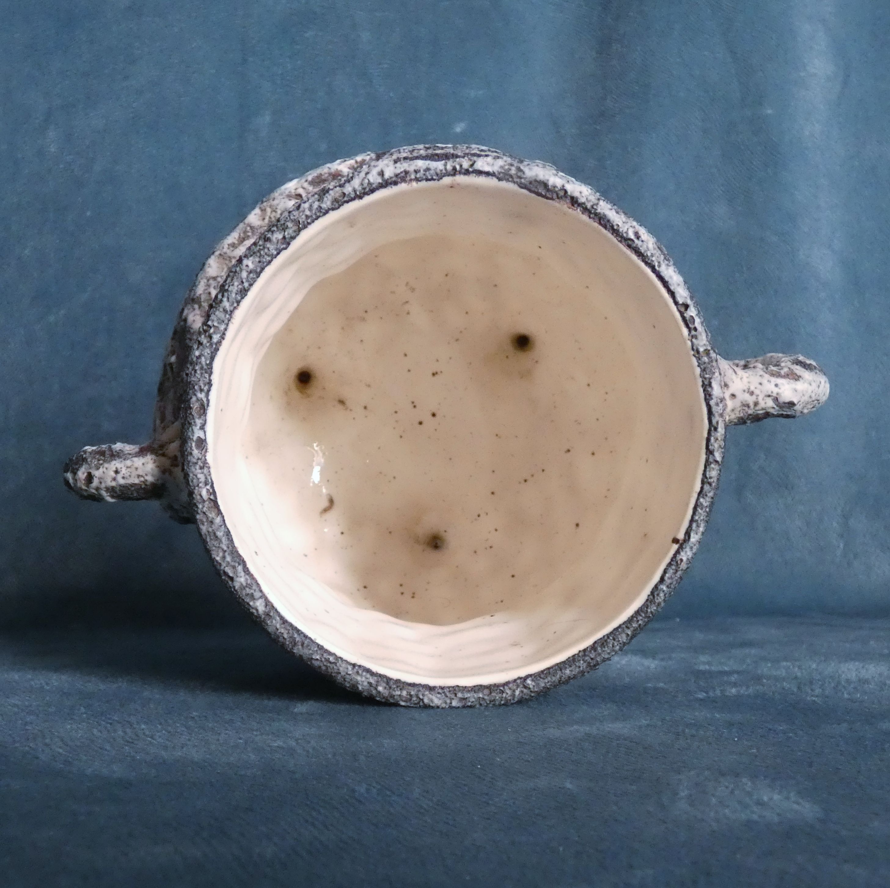 Vase planter cover-pot tripod Ceramic Fat Lava DLG M. Giuge, Vallauris 1960