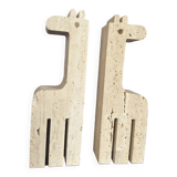 Pair of travertine bookends by Fratelli Mannelli, Italy 1970 vintage
