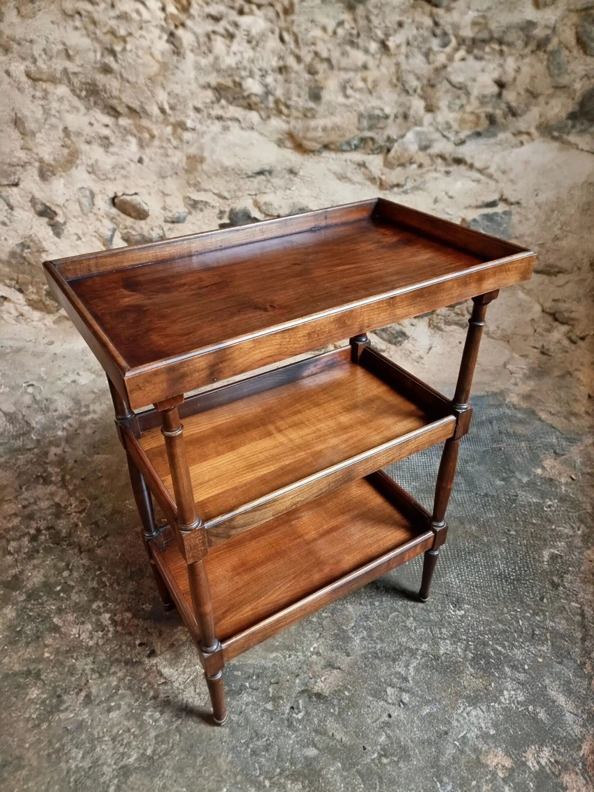 Vintage French shelf in cherry wood, 1920s.