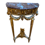 Louis XVI style console in gilded and carved wood