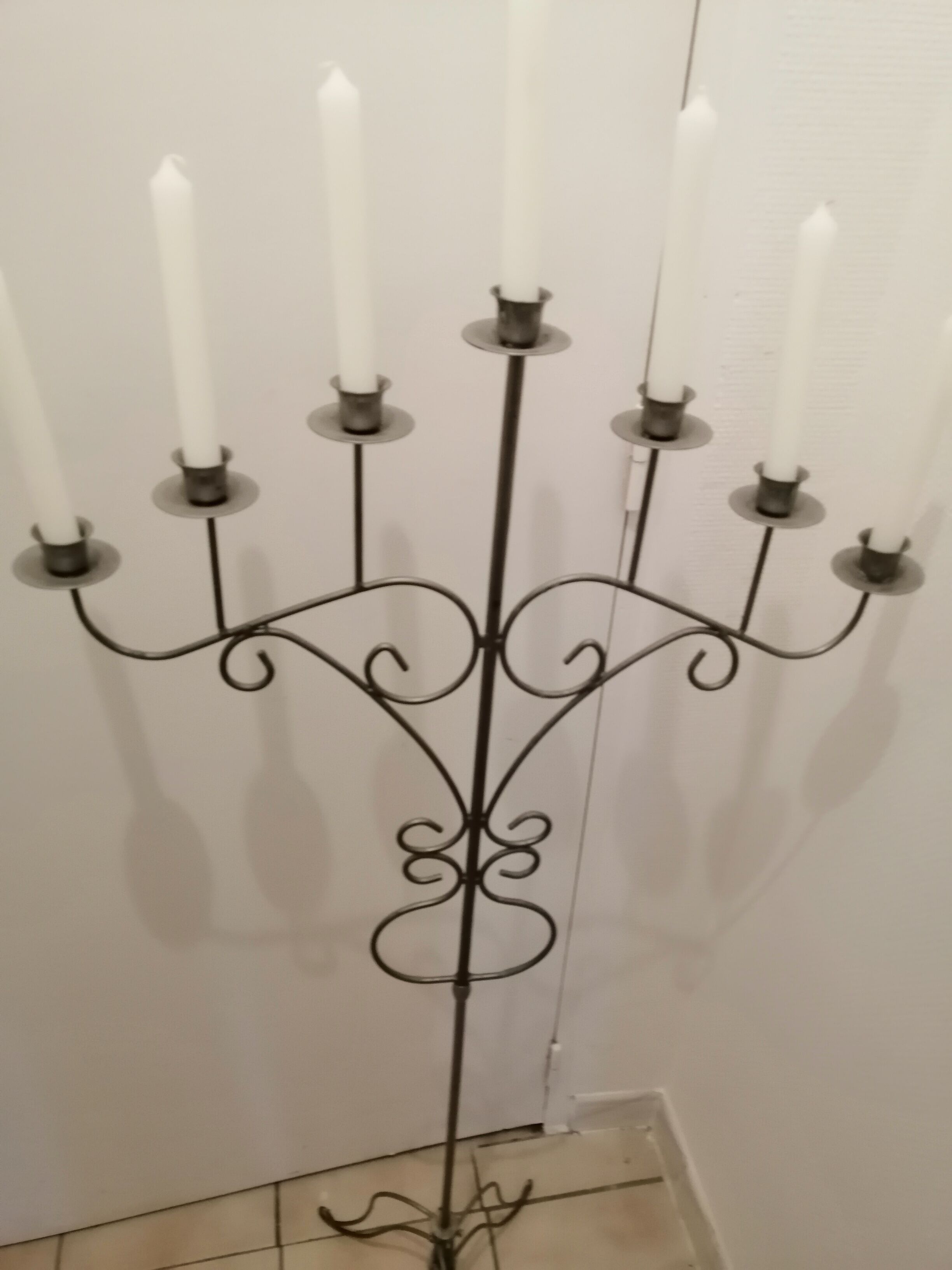 Forged iron candelabrum