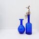 Pair of cobalt blue blown glass vases or carafes from the 1960s.