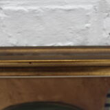 Vintage oil painting on canvas and gold gilded wood frame, still life