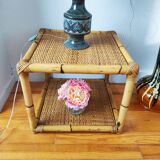 Pair of rattan end table bedside tables