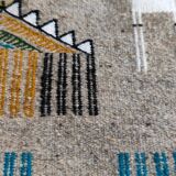 Tapis gris fait main en laine naturelle 70x110cm