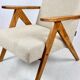 Vintage armchair B-310 VAR beige structural boucle 1970s - 2 pieces available - light wood