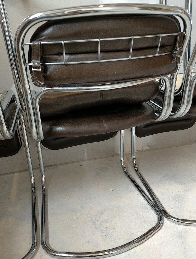 6 desgin chairs, chrome foot