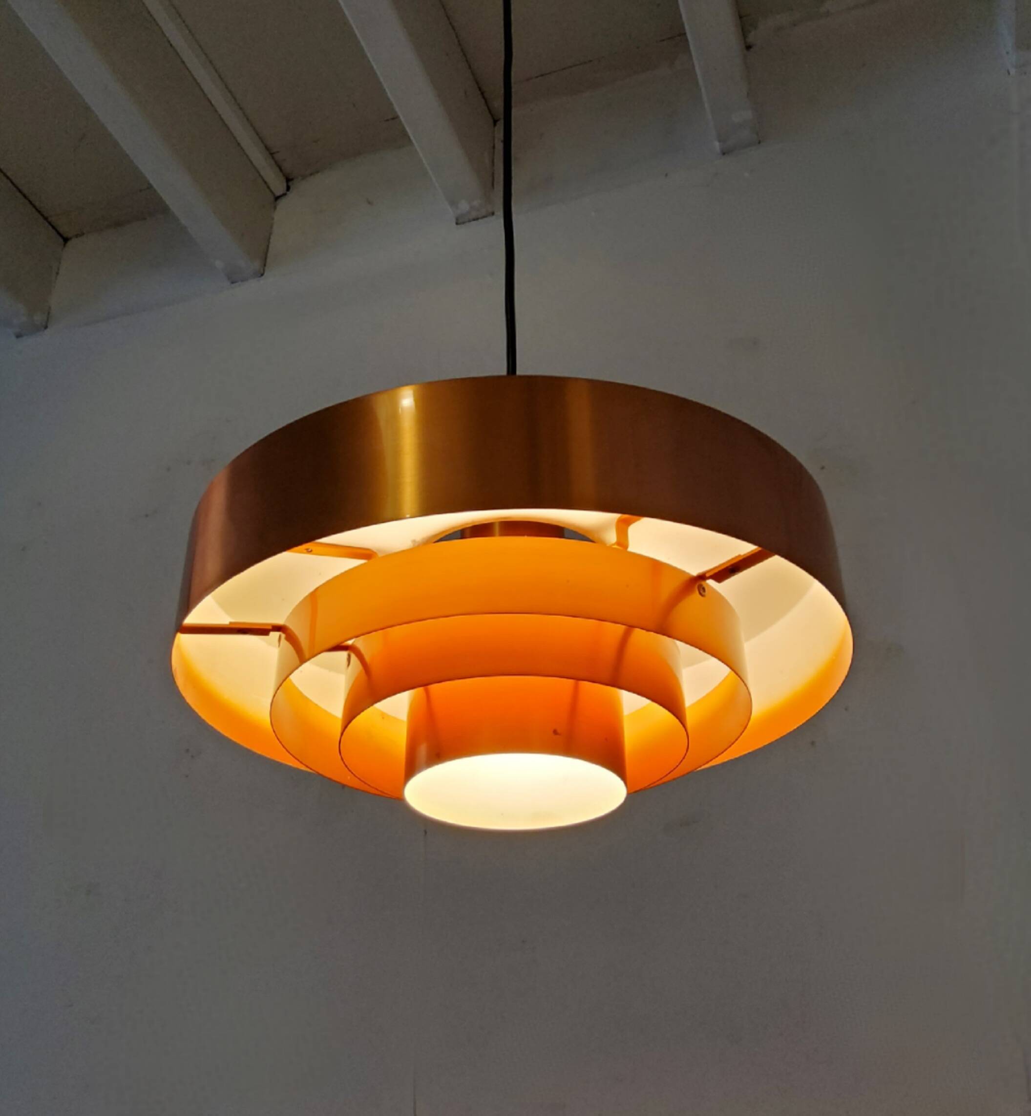 Danish suspension light by Jo Hammerborg for Fog and Morup, 1963 vintage.