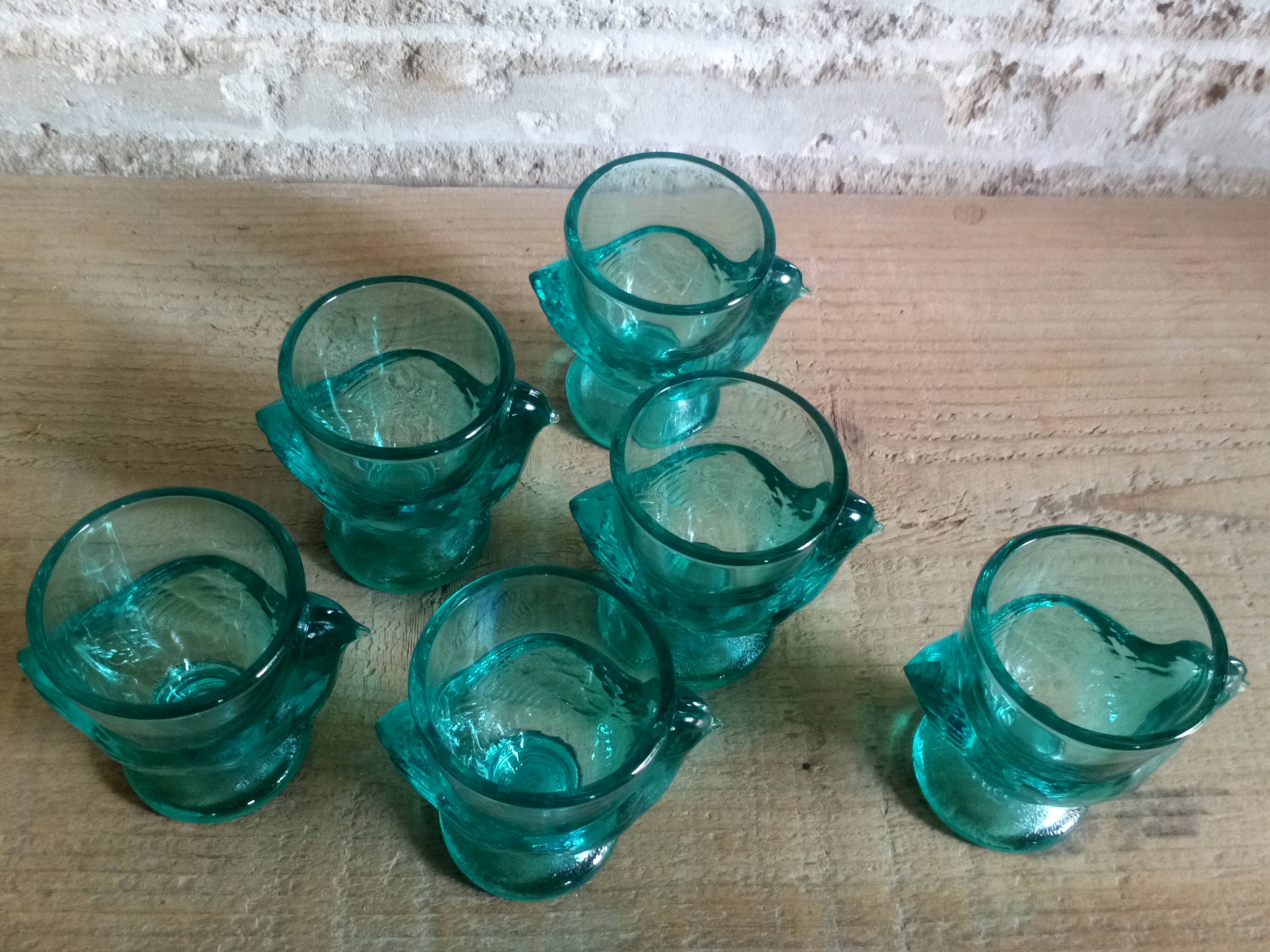 Six colourful glass pods