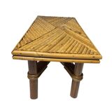 Vintage bamboo and rattan step stool