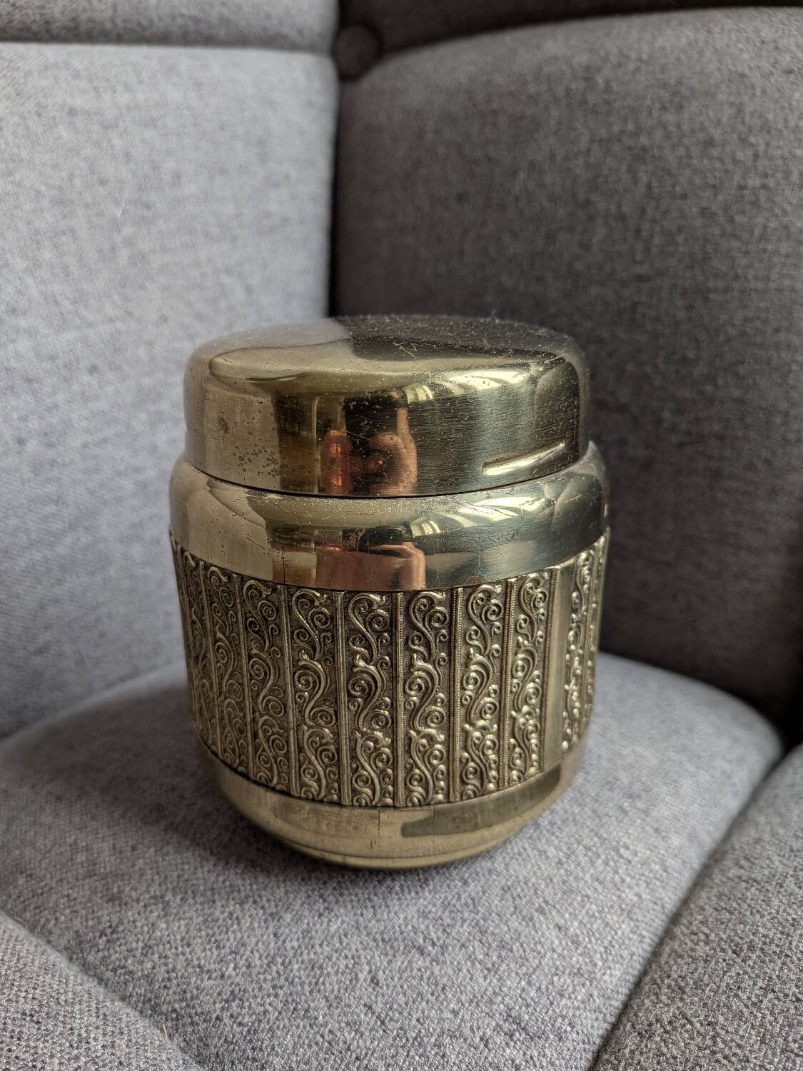 Vintage cigarette case Erhard & Sohne 1960 brass mid-century