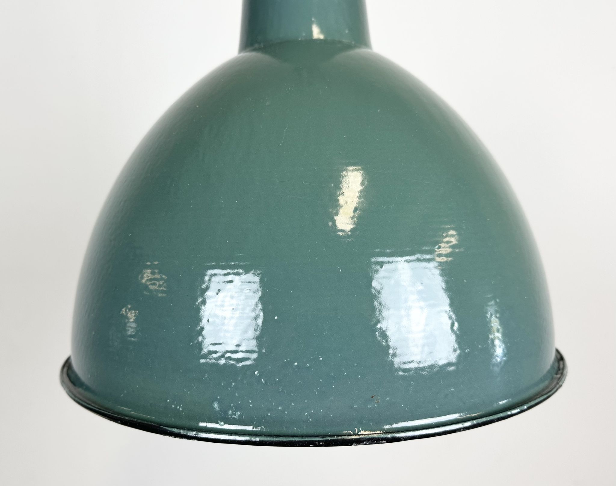 Industrial Green  Enamel Factory Lamp, 1960s