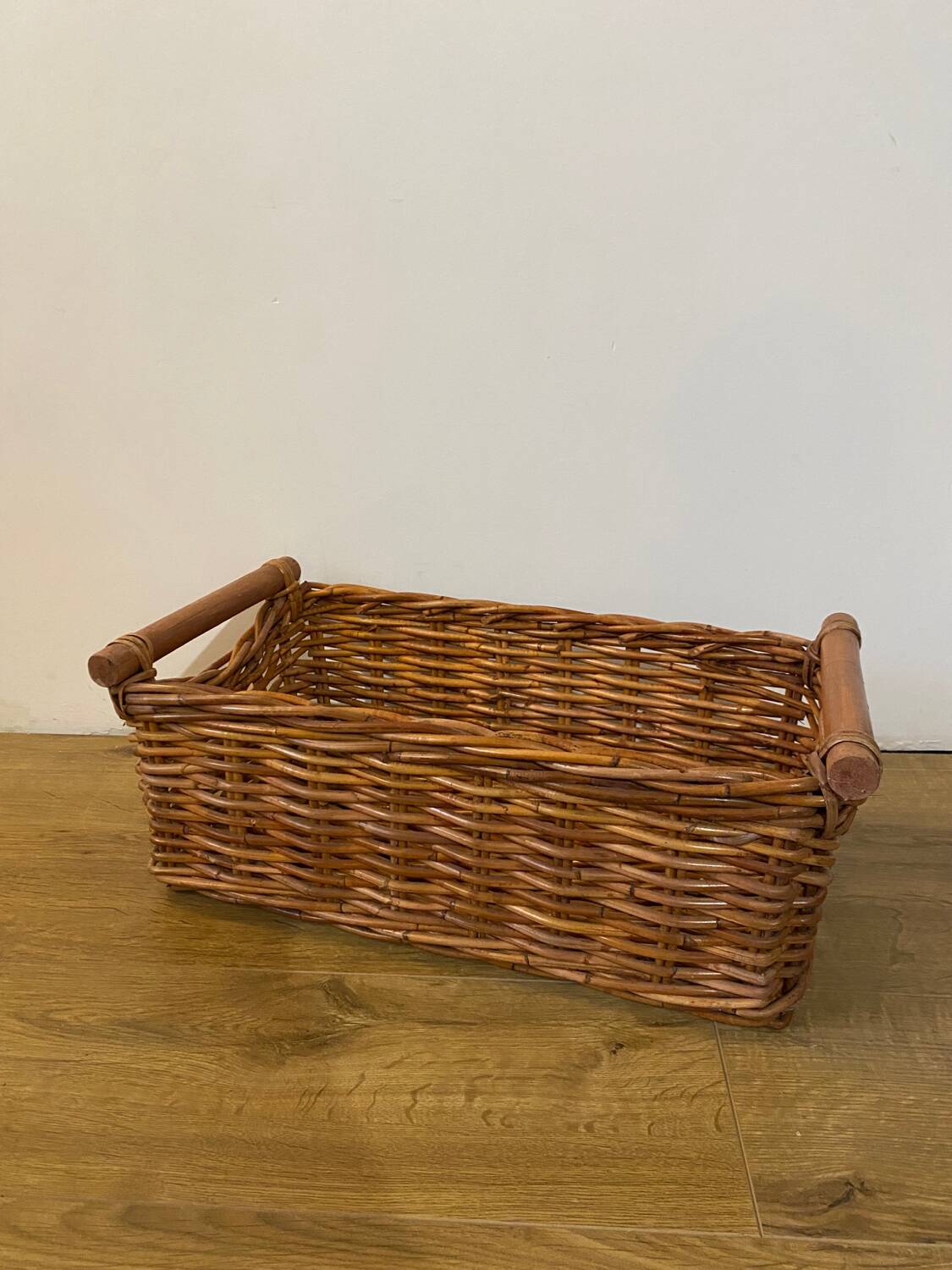 Rectangular rattan storage basket