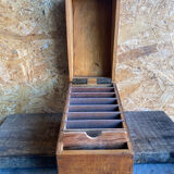 Old Box Vintage Wooden Card Storage #D890