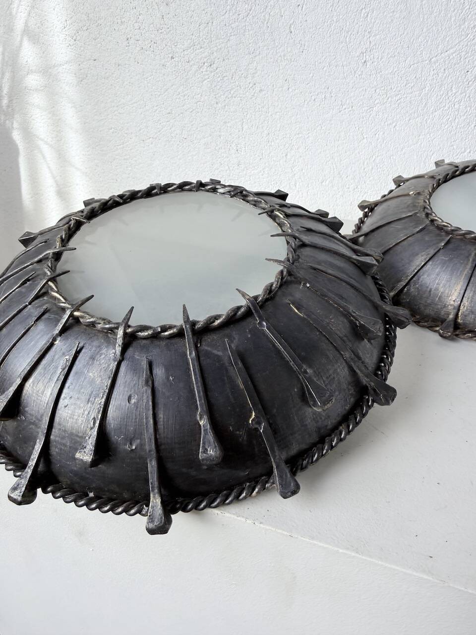 Brutalist "nail" wall sconces