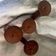 Brutalist wrought iron hand candlesticks