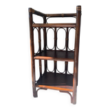 Sellette vintage en bois et rotin